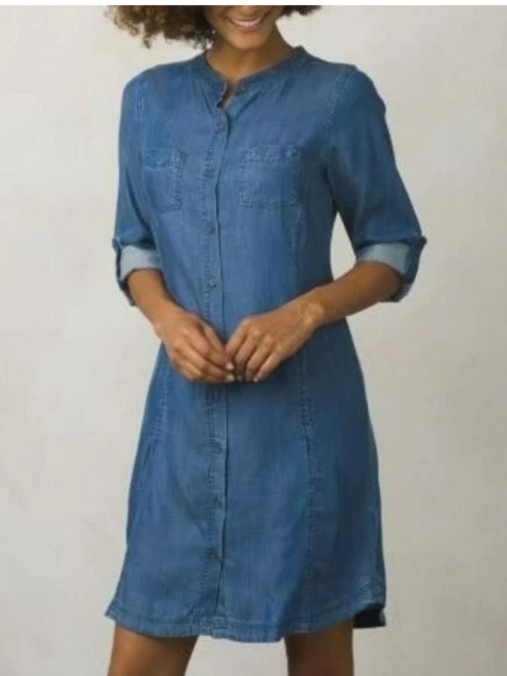 PrAna Blue chambray denim shirt dress‎ Size XS Coastal, effortless, casual
